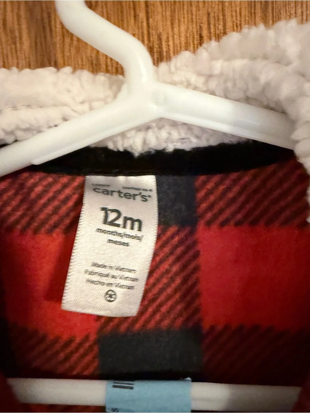 Carter's Red and Black Buffalo Plaid Sherpa-Lined Vest
